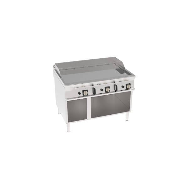 FRY-TOP GAS PIASTRA LISCIA CROMATA FREESTANDING SU VANO APERTO