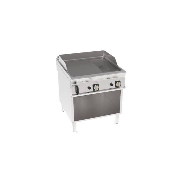 FRY-TOP GAS PIASTRA 1/3 RIGATA FREESTANDING SU VANO APERTO
