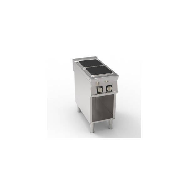 PIANO COTTURA ELETTRICO 2 PIASTRE ERMETICHE QUADRE (30X30CM - 11.8X11.8IN) FREESTANDING SU VANO APERTO