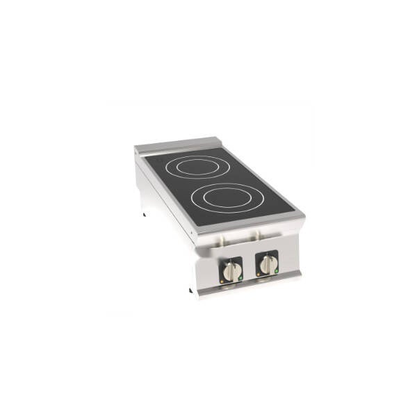 PIANO COTTURA IN VETROCERAMICA 2 ZONE RISCALDANTI TOP