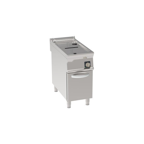 FRIGGITRICE ELETTRICA VASCA SINGOLA 21LT CON RESISTENZE ROTANTI IN VASCA FREESTANDING SU VANO CHIUSO - CESTELLI, COPERCHI E VASCA RECUPERO OLIO INCLUSI