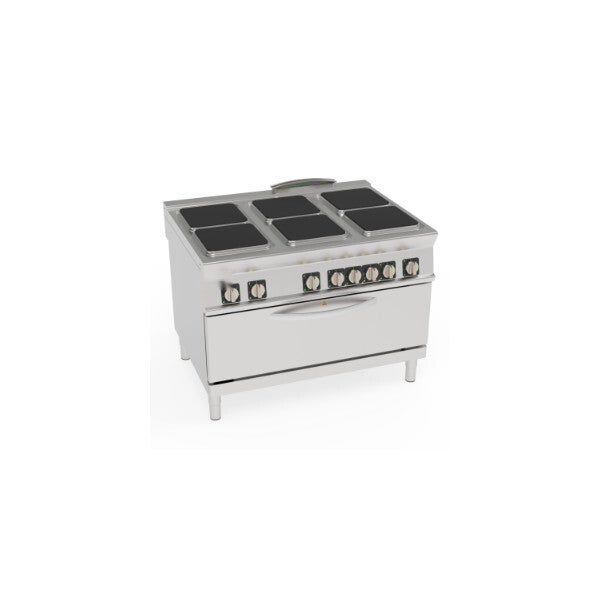CUCINA ELETTRICA 6 PIASTRE QUADRE CON FORNO ELETTRICO FULL-SIZE