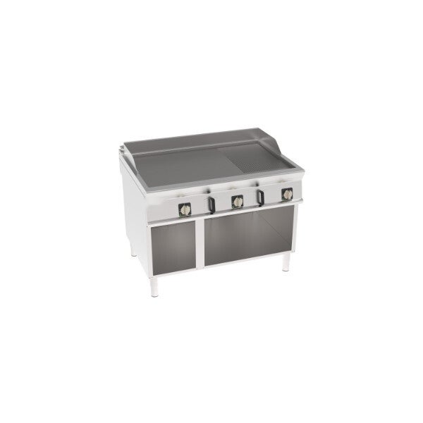 FRY-TOP ELETTRICO PIASTRA 1/3 RIGATA FREESTANDING SU VANO APERTO