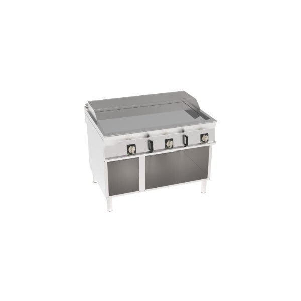 FRY-TOP ELETTRICO PIASTRA LISCIA CROMATA FREESTANDING SU VANO APERTO