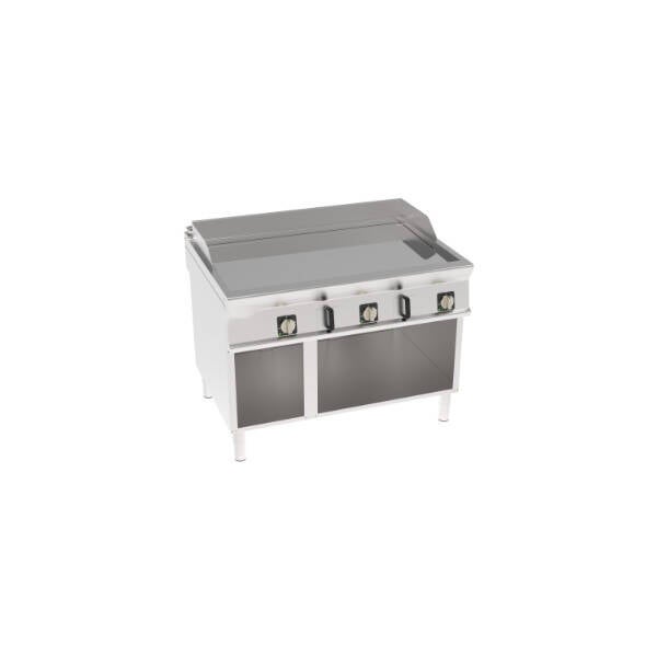 FRY-TOP ELETTRICO PIASTRA LISCIA CROMATA FREESTANDING SU VANO APERTO