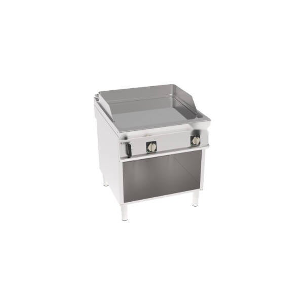 FRY-TOP ELETTRICO PIASTRA LISCIA CROMATA FREESTANDING SU VANO APERTO