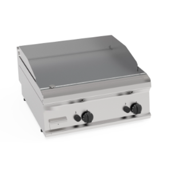 FRY-TOP GAS PIASTRA LISCIA CROMATA SPAZZOLATA TOP