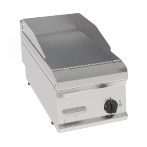 FRY-TOP ELETTRICO PIASTRA RIGATA CROMATA SPAZZOLATA TOP