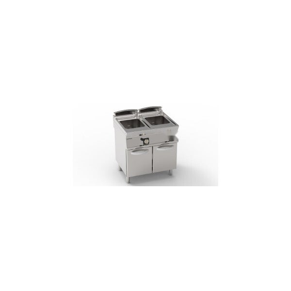 CUOCIPASTA GAS VASCA DOPPIA 24+24LT GN2/3 FREESTANDING SU VANO CHIUSO - CESTELLI NON INCLUSI