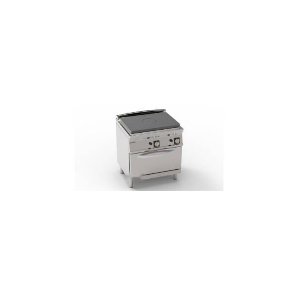 CUCINA GAS TUTTA PIASTRA SU FORNO GAS STATICO GN2/1 CON 1 GRIGLIA