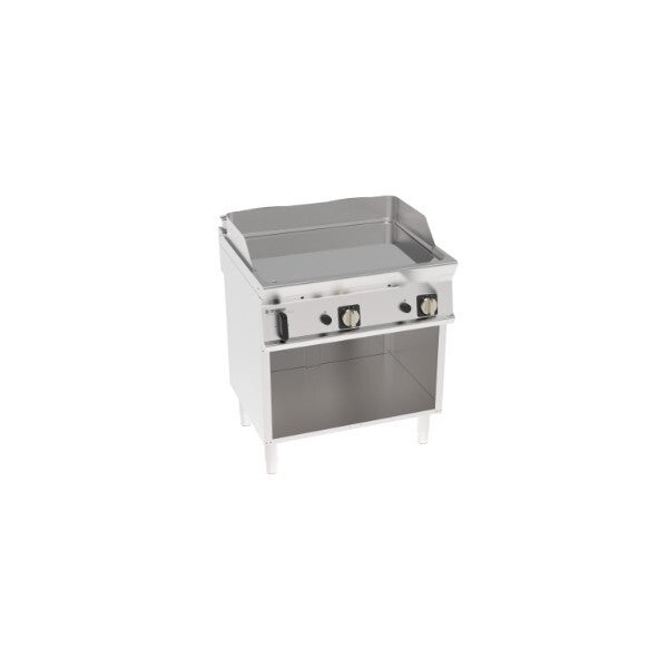 FRY-TOP GAS PIASTRA LISCIA CROMATA FREESTANDING SU VANO APERTO