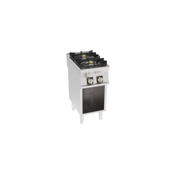 PIANO COTTURA ERMETICO GAS 2 FUOCHI SUPER CON GRIGLIE IN GHISA FREESTANDING SU VANO APERTO