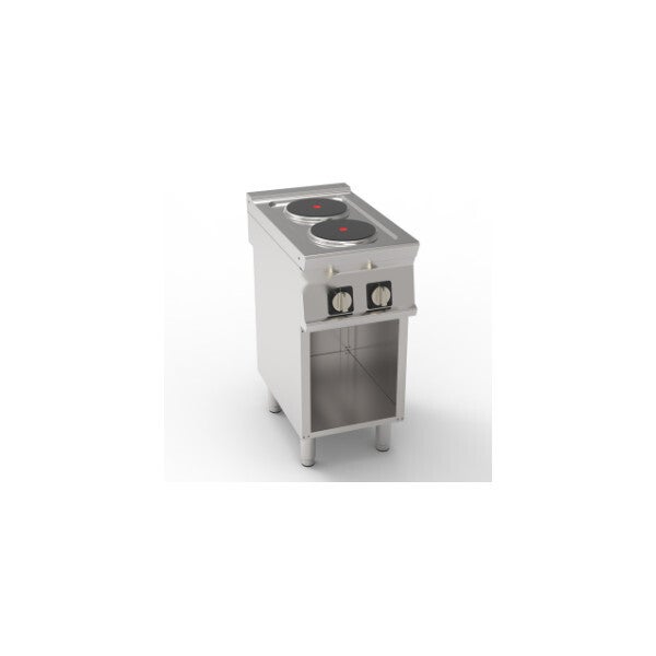 PIANO COTTURA ELETTRICO 2 PIASTRE ERMETICHE TONDE (DIAM 22CM - 8.7IN) FREESTANDING SU VANO APERTO