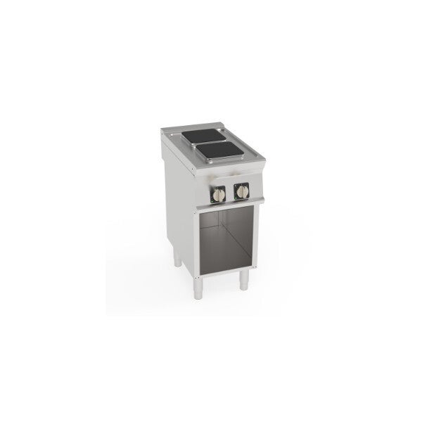 PIANO COTTURA ELETTRICO 2 PIASTRE ERMETICHE QUADRE (22X22CM - 8.7X8.7IN) FREESTANDING SU VANO APERTO