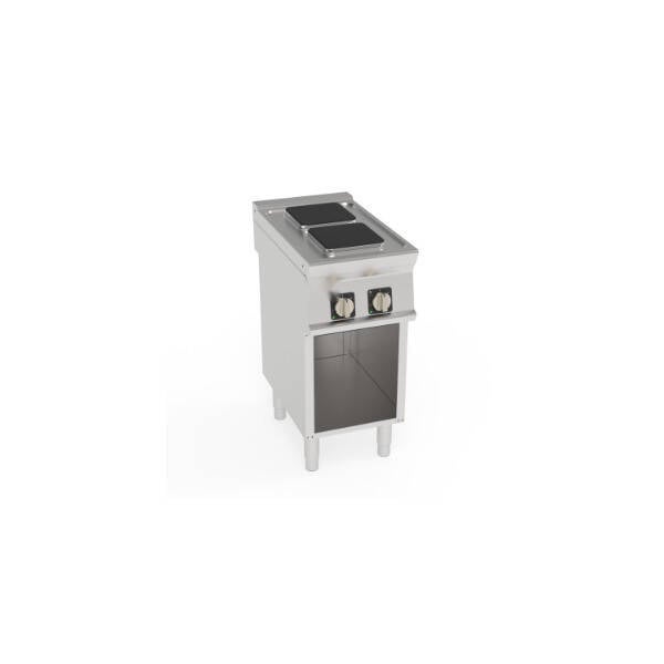 PIANO COTTURA ELETTRICO 2 PIASTRE ERMETICHE QUADRE (22X22CM - 8.7X8.7IN) FREESTANDING SU VANO APERTO