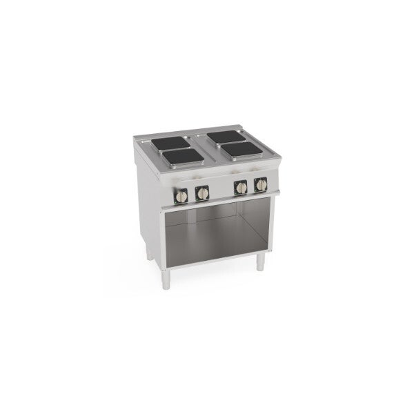 PIANO COTTURA ELETTRICO 4 PIASTRE ERMETICHE QUADRE (22X22CM - 8.7X8.7IN) FREESTANDING SU VANO APERTO