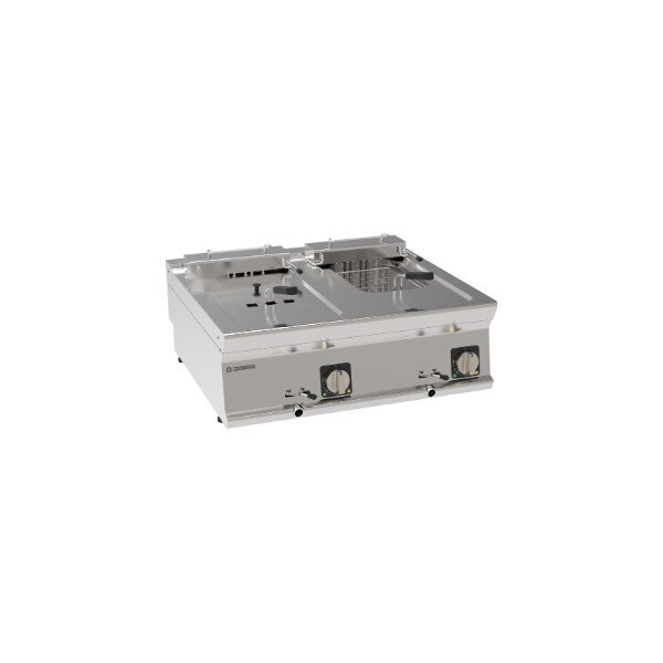 FRIGGITRICE ELETTRICA VASCA DOPPIA 8+8LT CON ELEMENTI RISCALDANTI IN VASCA BASCULANTI TOP - CESTELLI E COPERCHI INCLUSI