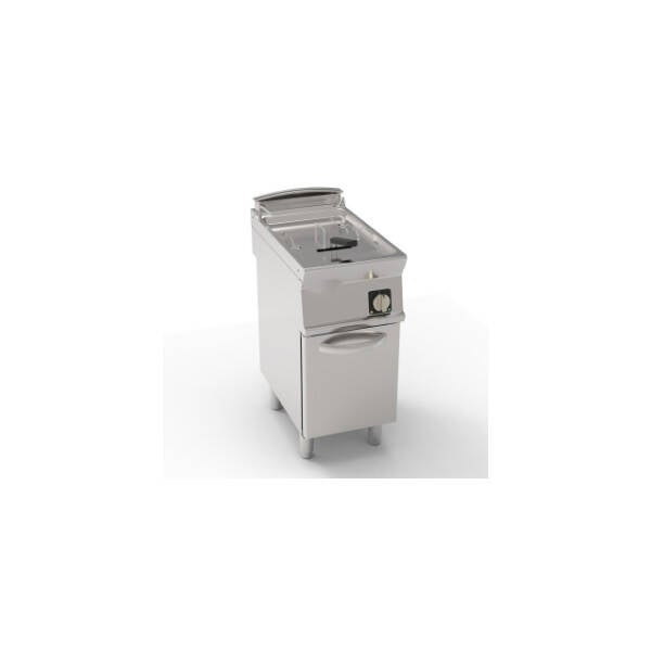 FRIGGITRICE ELETTRICA VASCA SINGOLA 13LT CON RESISTENZE ROTANTI IN VASCA FREESTANDING SU VANO CHIUSO - CESTELLI, COPERCHI E VASCA RECUPERO OLIO INCLUSI