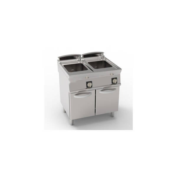 CUOCIPASTA ELETTRICO VASCA DOPPIA 24+24LT GN2/3 FREESTANDING SU VANO CHIUSO - CESTELLI NON INCLUSI
