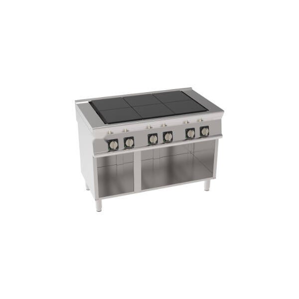 PIANO COTTURA ELETTRICO 6 PIASTRE QUADRE (30X30CM - 11.8X11.8IN) COMPLANARI BASCULANTI FREESTANDING SU VANO APERTO