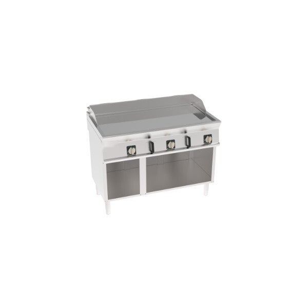 FRY-TOP ELETTRICO PIASTRA LISCIA CROMATA FREESTANDING SU VANO APERTO
