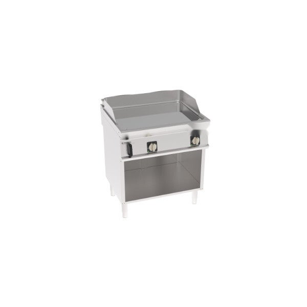 FRY-TOP ELETTRICO PIASTRA LISCIA CROMATA FREESTANDING SU VANO APERTO