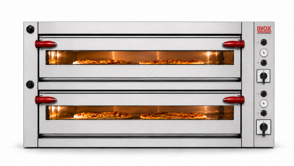 Forno Elettrico Pizzeria Professionale Manuale Laterale Doppio (6 + 6) Pizze Diametro 34 Cm H 15 Cm
