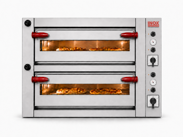 Forno Elettrico Pizzeria Professionale Manuale Doppio (6 + 6) Pizze Diametro 34 Cm H 15 Cm