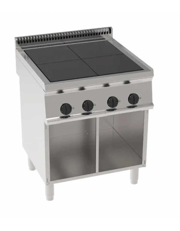 Piano cottura elettrico 4 piastre quadre (30x30cm – 11.8×11.8in) complanari freestanding su vano aperto