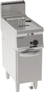 FRIGGITRICE GAS VASCA SINGOLA 13LT CON FONDO V FREESTANDING SU VANO CHIUSO - CESTELLI, COPERCHI E VASCA RECUPERO OLIO