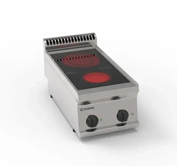 Piano cottura elettrico in vetroceramica 2 zone riscaldanti top