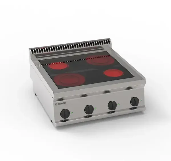 Piano cottura elettrico in vetroceramica 4 zone riscaldanti top