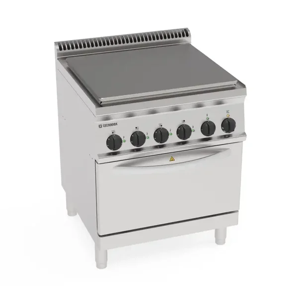 Cucina elettrica tutta piastra su forno elettrico convezione GN1/1 e 1 griglia