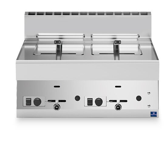 Friggitrice a gas da banco, 8+8 litri