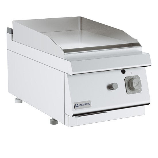 Fry-top a gas da banco, piastra liscia cromata