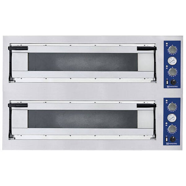 Forno pizza elettrico da 9+9 pizze ø 35 cm, controllo meccanico