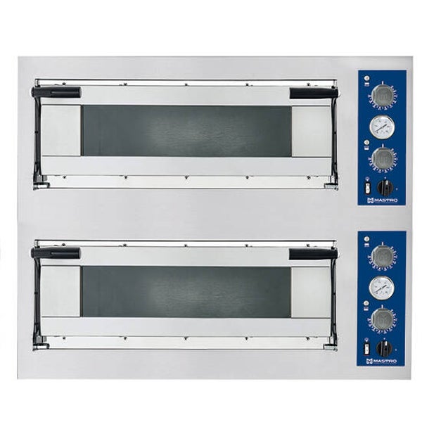 Forno pizza elettrico da 4+4 pizze ø 35 cm, controllo meccanico