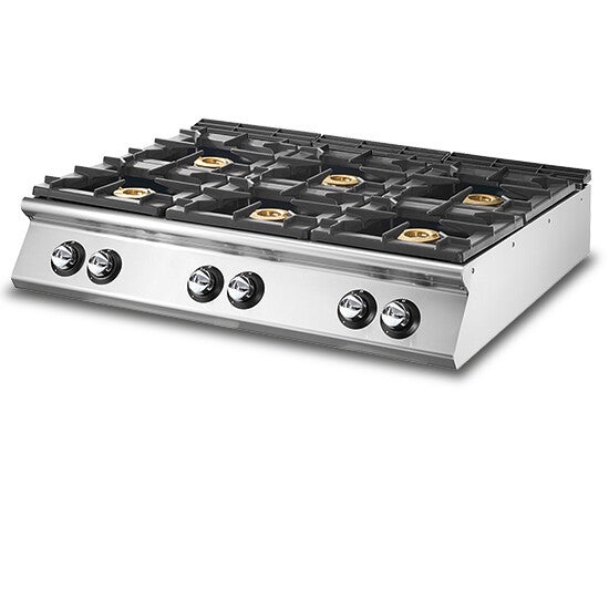 Cucina a gas Virtus, versione top, 6 bruciatori 700