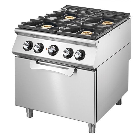 Cucina a gas su forno elettrico statico GN 2/1, 4 bruciatori