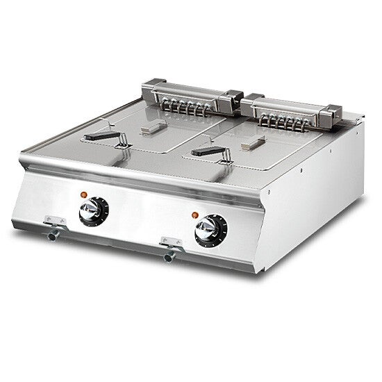 Friggitrice elettrica da banco, capacità 2x 10 litri