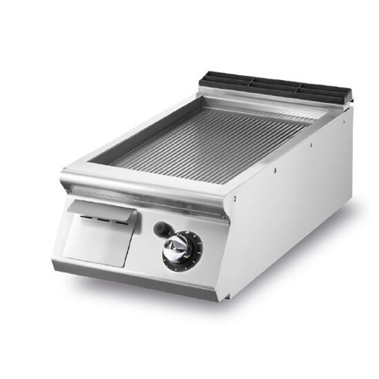 Fry-top gas versione top, piastra rigata