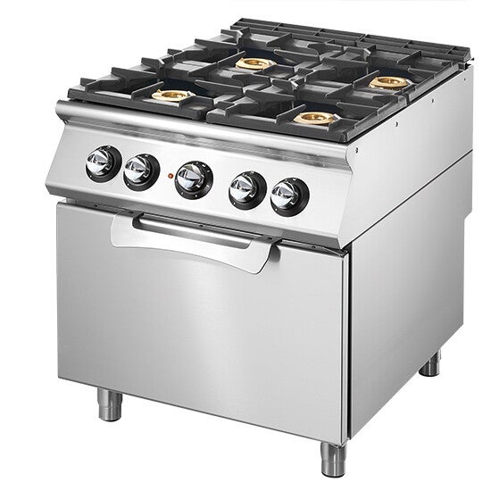 Cucina a gas su forno elettrico statico GN 2/1, 4 bruciatori