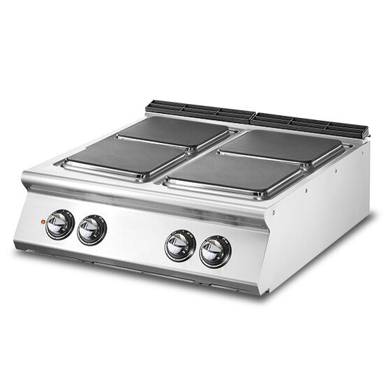 Cucina elettrica, versione top, 4 piastre quadre in ghisa