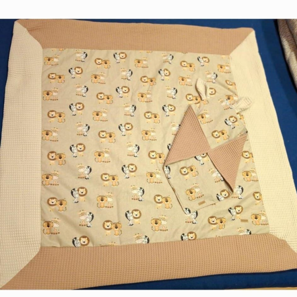 Krabbeldecke Spieldecke | Taufgeschenk | Geburtsgeschenk | Krabbelmatte aus Baumwolle