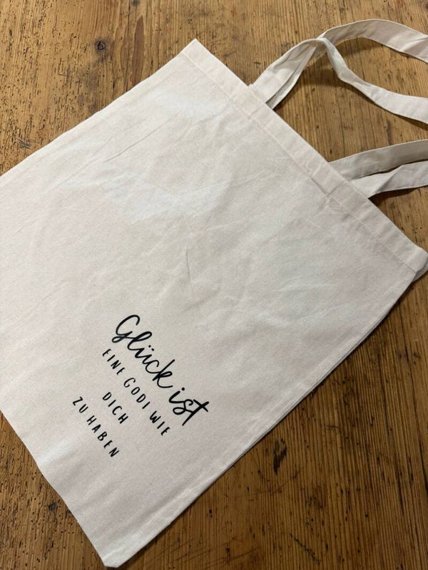 Stofftasche "Glück ist eine Godi wie dich zu haben" & Schlüsselanhänger Godi