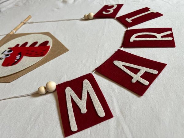 Girlande aus Filz mit Namen