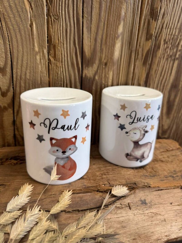 Spardose aus Keramik für Kinder mit verschiedenen Motiven