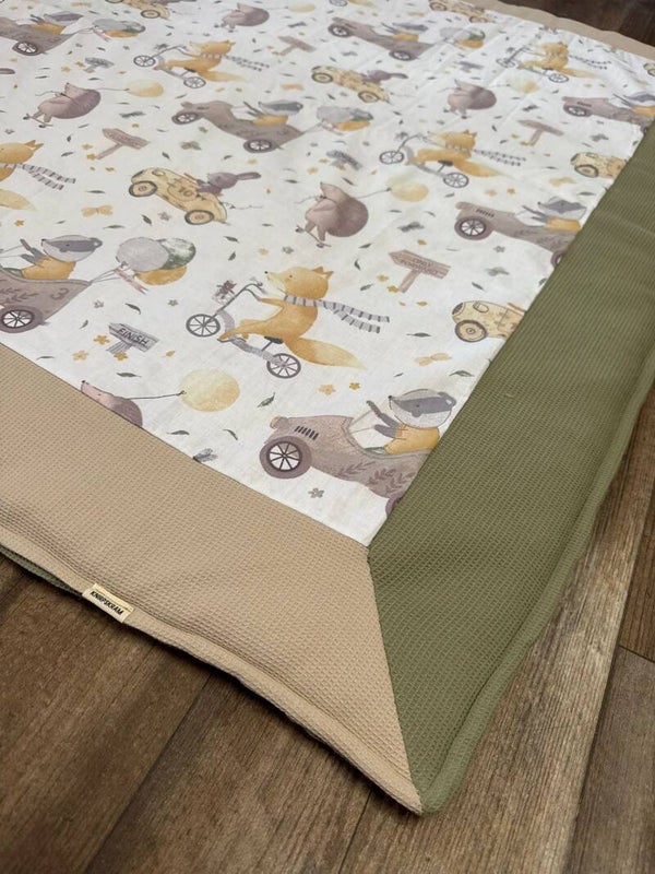 Krabbeldecke Spieldecke | Taufgeschenk | Geburtsgeschenk | Krabbelmatte aus Baumwolle