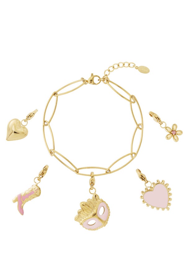 Schakelarmband - roze masker