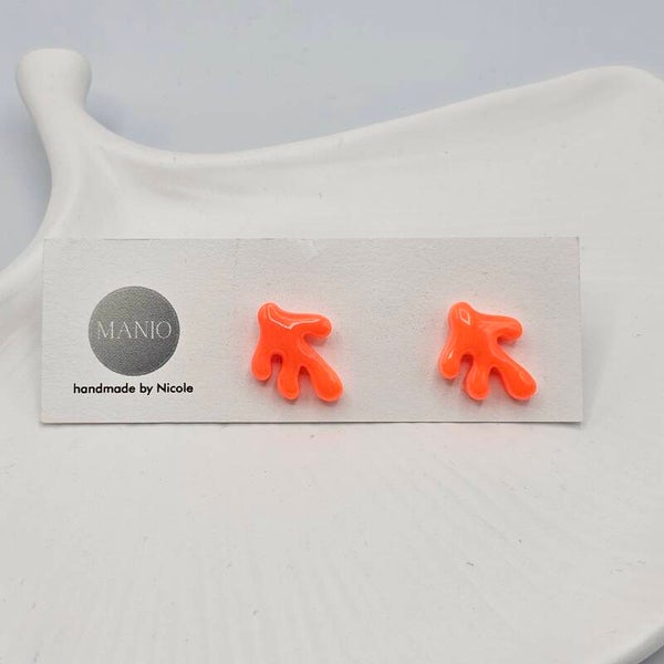 Ohrstecker NEON Koralle Orange